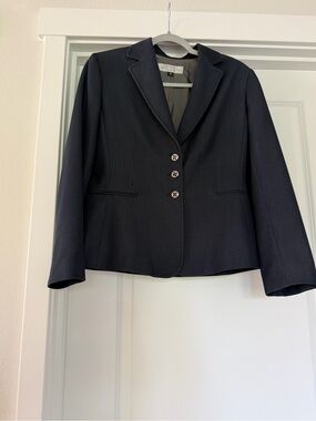 Tahari Women's Dark Navy Single-Breasted Blazer